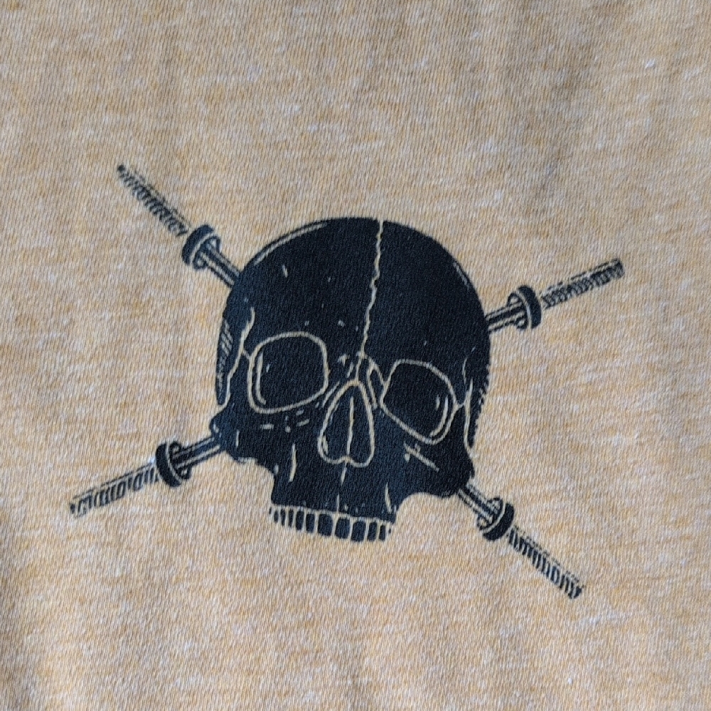 Barbells & Ponytails Crop Skull Tee - Picture 2 of 4
